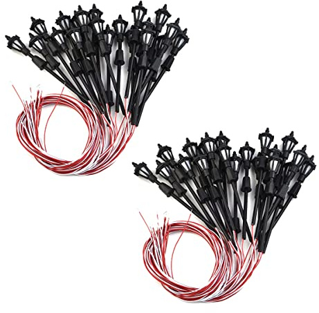 40 piezas modelo de tren ferroviario lámparas modelo luces LED Lamppost 1:150 OO/HO escala