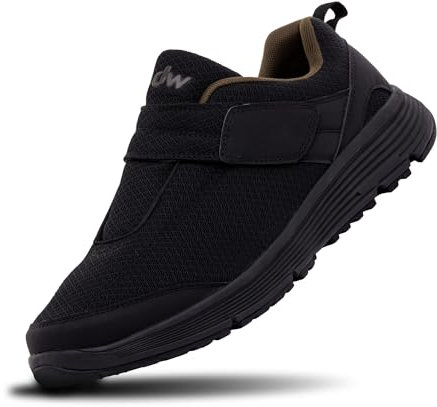 diawin Diabetiker Schuhe Herren und Damen – Nahtloser Großzügiger Extratiefer Innenraum – Orthopädische dw Schuhe mit Klettverschluss in 3 Breiten, Black Coffee