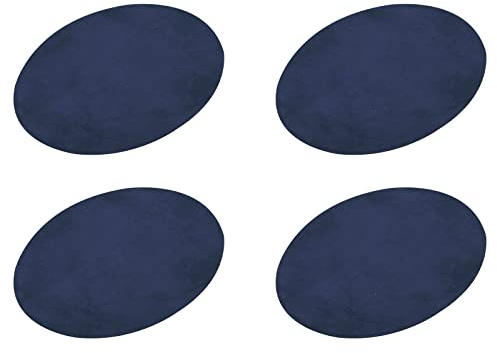 sourcing map 4 Stück Ellbogen Knie Bügelflicken Stoffpatch zur Reparatur, 11 x 14cm Oval Flicken zum Aufbügeln für Kleidung Handwerk Reparatur Kit Rucksack Schuhe Dekoration, Saphirblau