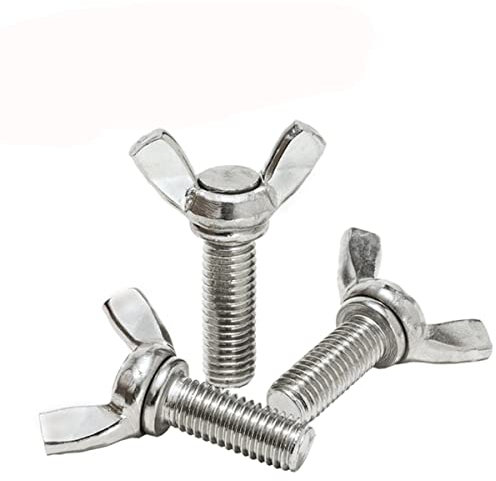 5 Stück / Set Schmetterlingsschrauben M3 M4 M5 M6 M8 M10 M12 Flügelschrauben mit manuellem Klemmkopf Edelstahl 304 DIN316 L: 6-100 mm-M6,55 mm x 5 Stück