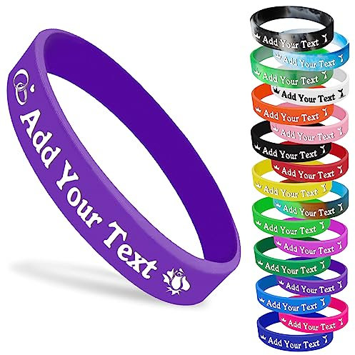 Braccialetti personalizzati in silicone con logo del testo Braccialetti in gomma personalizzati 1 confezione braccialetto in silicone personalizzato per eventi, sport, feste, matrimoni