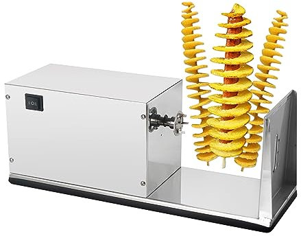 SONLED Cortador en Espiral de Patatas, Cortador eléctrico de Patatas Tornado, máquina Torre de Patatas Fritas de Acero Inoxidable, Cortador automático de Patatas Tornado para Frutas, Patatas, Pepino