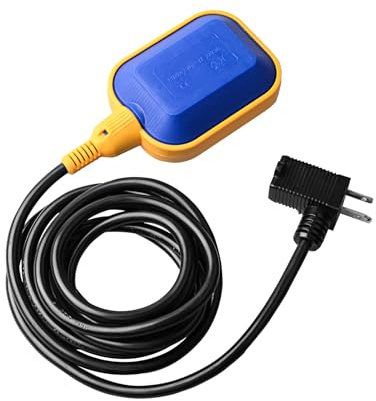 OELFFOW Sump Pump Universal Tethered Float Switch AC 15A 110~250V Piggyback Style Plug with 10 Feet Cord, Used in Sewage Pump, Water Tank, Septic Tank Pump, etc.