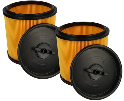 vhbw 2x Faltenfilter kompatibel mit Parkside (Lidl) PNTS 1500 D5 Staubsauger - Filter, Patronenfilter, schwarz gelb