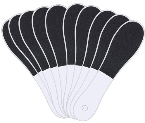 10 Pieces Foot File, Foot Files for Hard Skin, Foot Scraper, Foot Filer, Foot Scraper Hard Skin Remover, Double Sided, with Plastic Handle for Wet and Dry Cracked Feet