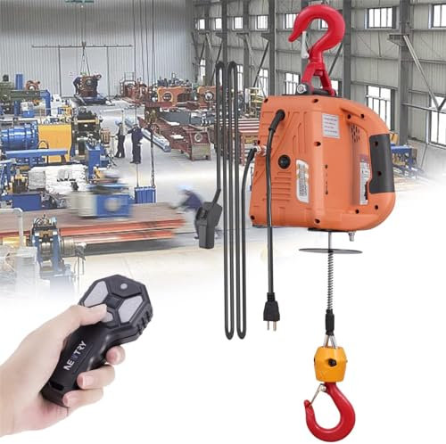 Verricello elettrico, portatile, manuale e cablato, facile controllo, capacità argano elettrico arancione
