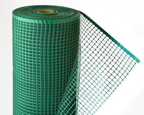EraGreen® Kunststoffzaun 55 m x 1,2 m Breite - Hühnerzaun in dunkelgrün - Gartenzaun robust und witterungsbeständig - Geflügelzaun - Begrenzungszaun