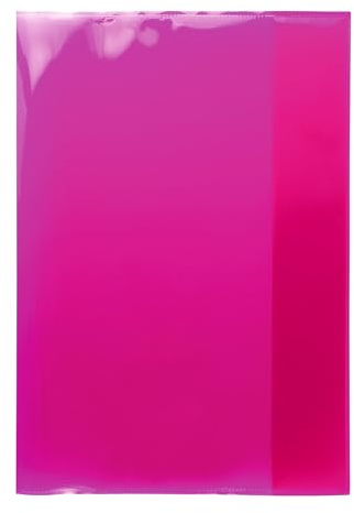 HERMA 19606 häftapparat A4 transparent rosa rosa häftfodral av slitstark, avtorkbar och extra tjock polypropylenfolie, transparent häftskydd set för skolhäftapparater, färgad