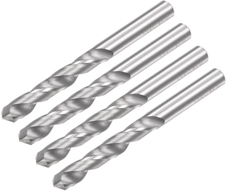 QUARKZMAN Forets en Carbure de Tungstène C2/K20 Tige Droite 4mm 4pcs | Outil de Perçage pour Acier Inoxydable, Aluminium, Fer, Métal, Plastique