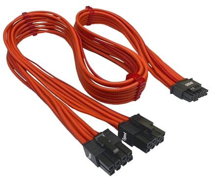 Thsion Cable PSU PCIe 5.0 12VHPWR de 600 W para PSU Corsair tipo 4, PCIe dual de 8 pines a conector de 12+4 pines, cobre estañado de 16 AWG, para GPU RTX 50 / RX 7900 / RX 9070 Series - Rojo