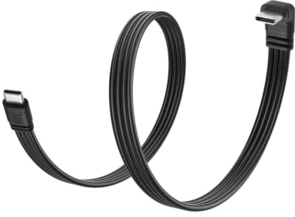 JSADZKJ USB-C-Kabel, 90 Grad Rechtwinklig, Flaches Datenübertragungskabel für Tablet, Laptop oder USB-C-Geräte, 30 cm (Abwärtiger Winkel)
