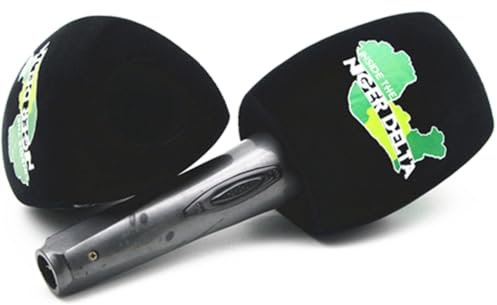 2 Packs Flocked Mic Foam Windscreen Customize Logo for Handheld Interview Microphone Covers 40mm Opening for Universal Microphones (Black)