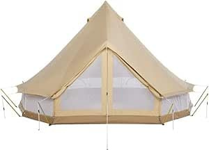 CanvasCamp SIBLEY 450 ProTech Glamping Tente de camping en toile étanche pour 6 personnes Parois latérales amovibles Mur anti-moustiques intégré Tente de luxe pour festivals et aventures en plein air