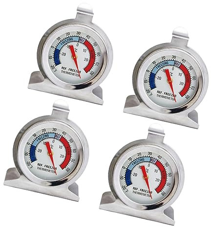 SEWOART 4pièces Thermomètre De Réfrigérateur Acier Précision Pour Congélateur Et Réfrigérateur Facile à Installer Utiliser Papier