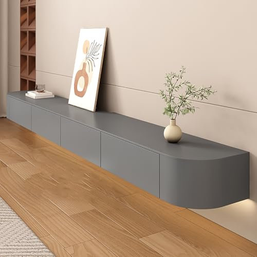 Moderne Wohnwand Fernsehschrank mit Schubladen Massivholz TV Lowboard für Wohnzimmer 120 180cm Schwebender TV-Ständer Wandmontage TV-Bänke Lowboard Hängeregal