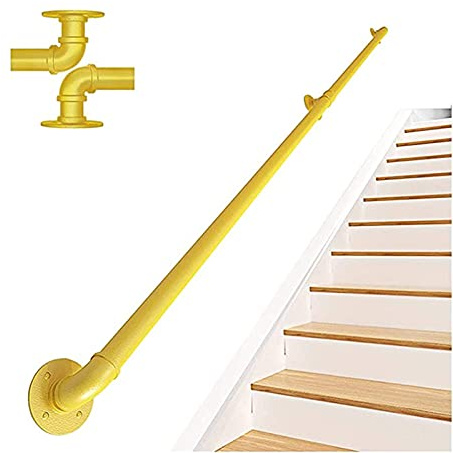 Barandilla de escalera antideslizante amarilla para interiores para ancianos, casa de jardín de infantes, villa de 20 pies