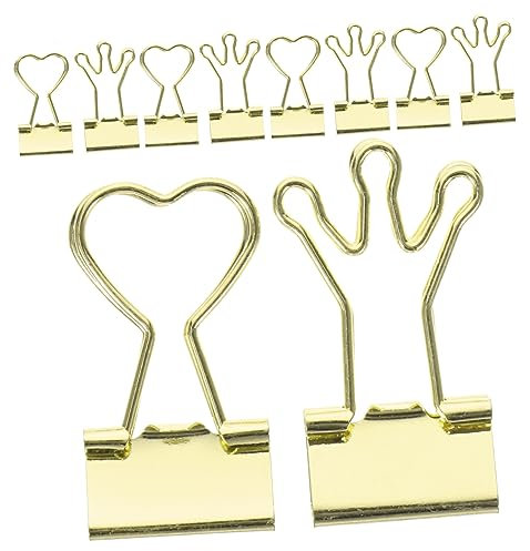 KICHOUSE 10stücke Dekorative Büroklammern Herz-design Multifunktionale Kleine Binder Clips Aus Metall Praktische Dokumentenklammern Für Akten Notizen Scrapbooks Und Briefmarken Im Bürogebra