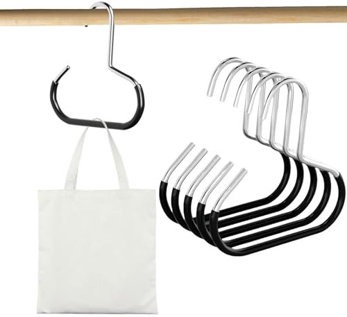 Srvauyea 6 Stück Schalhalter, Gürtelhalter, Krawattenhalter, Gürtel Ring, Huthalter Haken, Gebogener Schalbügel, Schal Hängende Ringe, Rutschfester Organizer Halter für Schals, Hüte, Krawatten, Gürtel