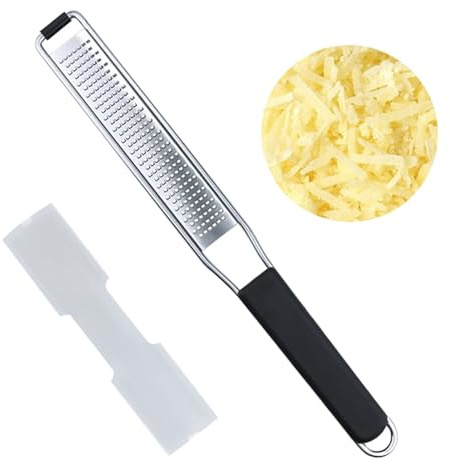 Zenfony Cheese Grater & Lemon Zester, Stainless Steel Kitchen Fine Cheese Grater, Effortlessly G-Rate with Protective Cover for Cheese, Lemon, Ginger, Nutmeg, Garlic