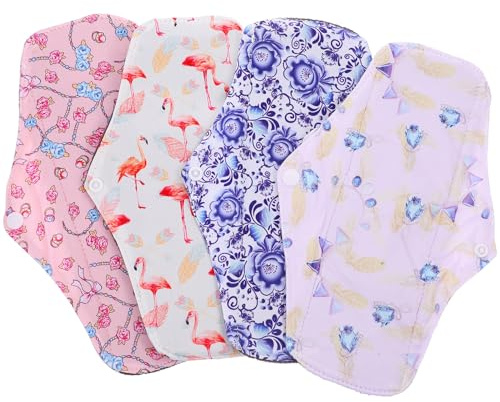 WEKADRIN 4 Compresas Sanitarias Reutilizables de Carbón Activado para Uso Diario, Limpias y Fáciles de Usar, Ideales para Mujeres Durante el Periodo Menstrual