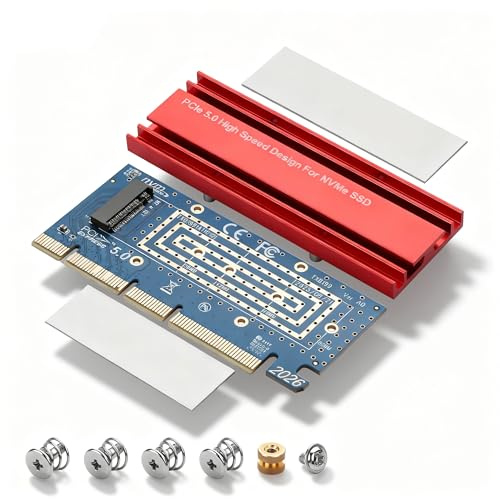 CERRXIAN Scheda di conversione M.2 NVMe SSD a PCIe X16/X8/X4, adattatore M.2 NVME a PCIe 5.0 x16 Supporto protocollo PCIE 4X 8X 16X slot per M.2 SSD 2280,2260, 2242,2230, non compatibile con SATA o