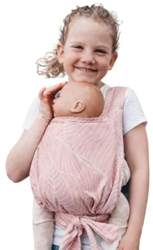 Hoppediz Puppentrage für Kinder, Grenada rose | Kinder-Spielzeug für Puppen und Kuscheltiere, mit Klettverschluss und Trägern zum Knoten, aus Baumwolle
