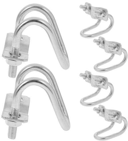 YARNOW 6pcs Iron Pipe Clamp for Greenhouse and Awning, U Shaped Connector Easy Installation, Versatile Use for Rail and Chain Link Fence, Silver Steel Fixator for Farm and Garden