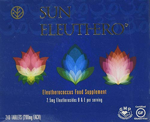 Sun Chlorella Sun Ukogi Eleuthero Root 200 mg - Natural Adaptogen Well Being & Endurance Supplement - Non-GMO - 240 Tablets, 8g