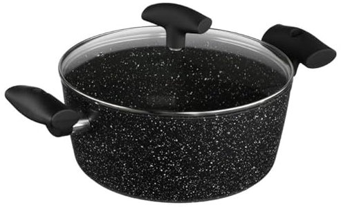 FIVE Simply Smart - Faitout en Aluminium & Couvercle Pierre 24cm Noir