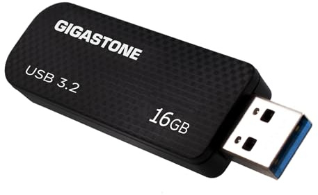 GIGASTONE Clés USB 16 Go, Z30 USB 3.2 Gen 1, 50 Mo/s, avec Design Push-Pull & Oeillet pour Porte-Clés - Stockage de Données, Sauvegarde pour PC/Mac/TV/Voiture