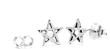 WINDALF Ohrstecker ISKA h: 0.6 cm Pentagramm Ohrringe 925 Sterlingsilber