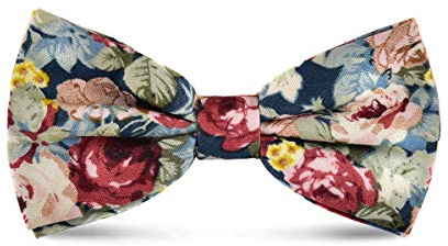 JESLANG Men's Cotton Bowties Printed Floral Neck Bow Tie
