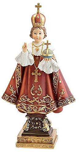 Figura Niño Jesús De Praga Adorno 22Cm. Resina Peana Decoración