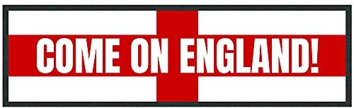 Come On England Bar Runner - Football Country Football Summer 2021 Rugby Patriot Gifts For Him - Unique European Bar Mat - Home Bar Accessories, Large - 880x250