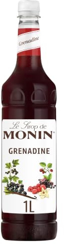 MONIN Premium Grenadine Sirup 1L für Cocktails und Mocktails Veganfreundlich Allergenfrei 100% natürliche Aromen und Farbstoffe