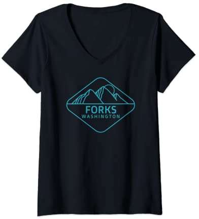 Womens Forks Washington V-Neck T-Shirt