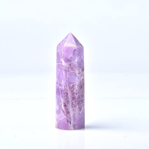 Youther 1pc Natürlicher Kristallquarz Flieder Stein Energiesäule Obelisk Zauberstab Bergmineral Kristall Zauberstab WohnkulturCollect Souveni,PeaChblossom Stone,61,70mm