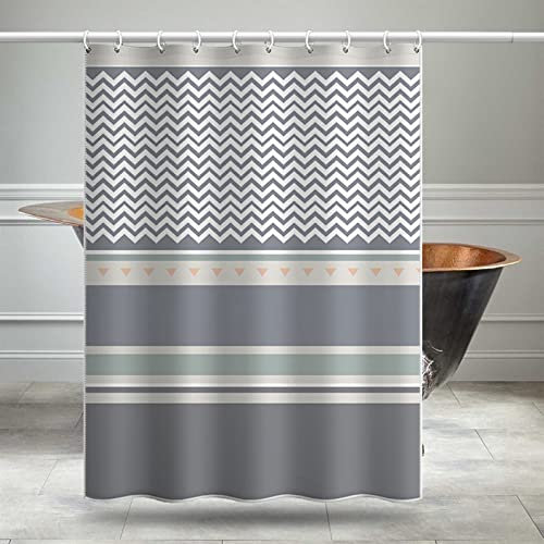 Hoisy Haken Duschvorhang, Clofy Duschvorhänge Wasser Kräuselt Sich Rot Blau Größe 200X180CM Schnell Trocknend Polyestergewebe Badezimmerzubehör