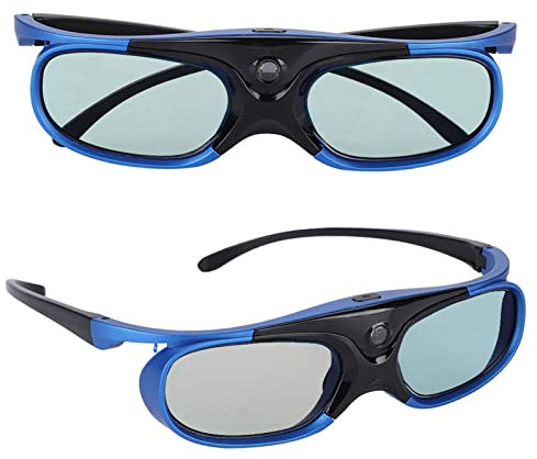 Cuifati 3D Glasses,3D Active Rechargeable Shutter Type Ultra-Clear HD Glasses for All 3D DLP Projectors