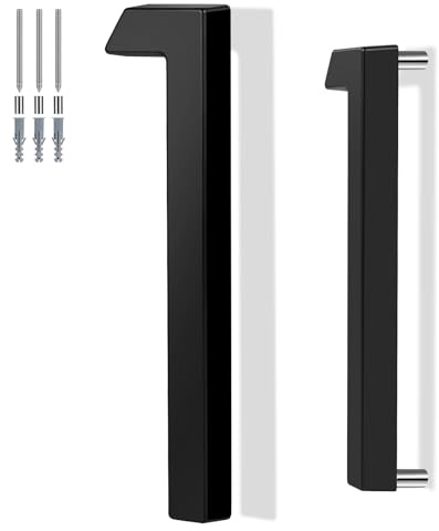 6 Inch Floating House Number Metal Modern Anti-Rust House Address Numbers for Outside with For Mailbox Yard Home Front Door Zinc Alloy Black, 911 Visibility Signage (1)