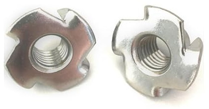 Einschlagmuttern M6 x 9 mm Edelstahl A2 - DIN 6930 - Einschlagspitzen - Holzmutter - Einschlagmutter metrisch Gewinde (Gewinde: M6, Länge: 9 mm, Menge: 16 St.)