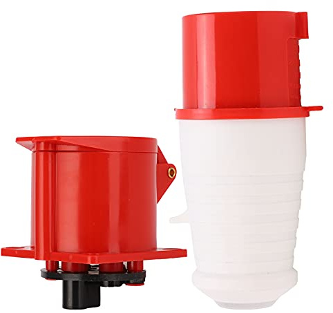 Enchufe Industrial Trifásico 32A 380V-415V IP44, 3P+E 4 Pines 6h, Conector Eléctrico Macho para Entornos Industriales, Agricultura y Exteriores