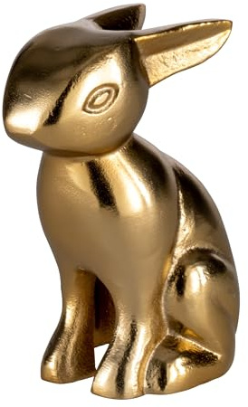 EGLO LIVING Osterdeko Hase Vohilava, Deko Figur Ostern Frühling | Frühlingsdeko Osterhase, elegante Tischdeko, Osterfigur aus Aluminium in Gold, 15,5 cm