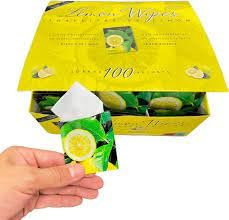 Generic Lingettes citron, parfum citron, lingettes rafraîchissantes, idéales pour la maison et les restaurants (100)