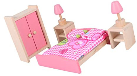TOYANDONA Mini- -Miniaturmöbel Puppenhaus Mini-Puppenhausmöbel Elegantes Dekor Miniaturbett Miniatur-Puppenhauszubehör DIY Mini Requisiten Mini-Möbel hölzern kleine Möbel Bambus