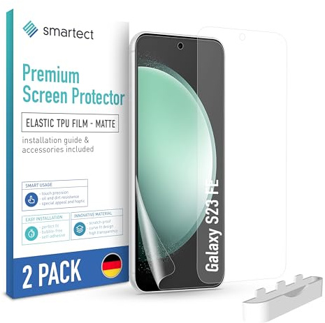 smartect TPU Schutzfolie 2 Stück Matt für Samsung Galaxy S23 FE | HD Panzerfolie Anti-Kratzer, Displayschutz entspiegelt, Blasenfrei, Fingerabdruck kompatibel, Hüllenfreundlich