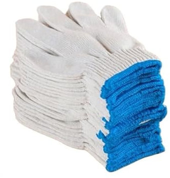JCUIyon 12 Paar Arbeitsschutzhandschuhe, rutschfeste und verschleißfeste Arbeitshandschuhe aus Baumwolle und Nylon for den Außenbereich(Color:Blue)