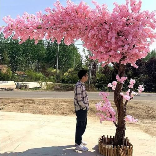 Künstlicher Sakura-Baum,handgefertigter hellrosa Sakura Baum,Bonsai-Baum mit Sakura-Zweigen,geeignet für Partys drinnen und draußen,Restaurant,Einkaufszentrum,Hochzeitsdekoration ,2x1.5m/6.6x4.9ft
