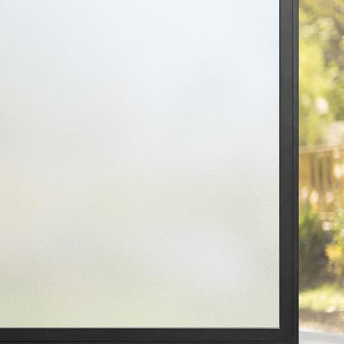 Fensterfolie Blickdicht Sichtschutzfolie Fenster 120 x 300 cm Milchglasfolie Sichtschutz Sichtschutzfolie Statisch Haftend, Kein Kleber, Blickdicht, Wiederverwendbar, für Zuhause Büro, Rein matt
