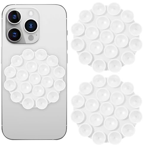 GEEHUA 2 supporti per telefono a ventosa in silicone, autoadesivo, supporto telefonico, antiscivolo, per video, selfie doccia (bianco)